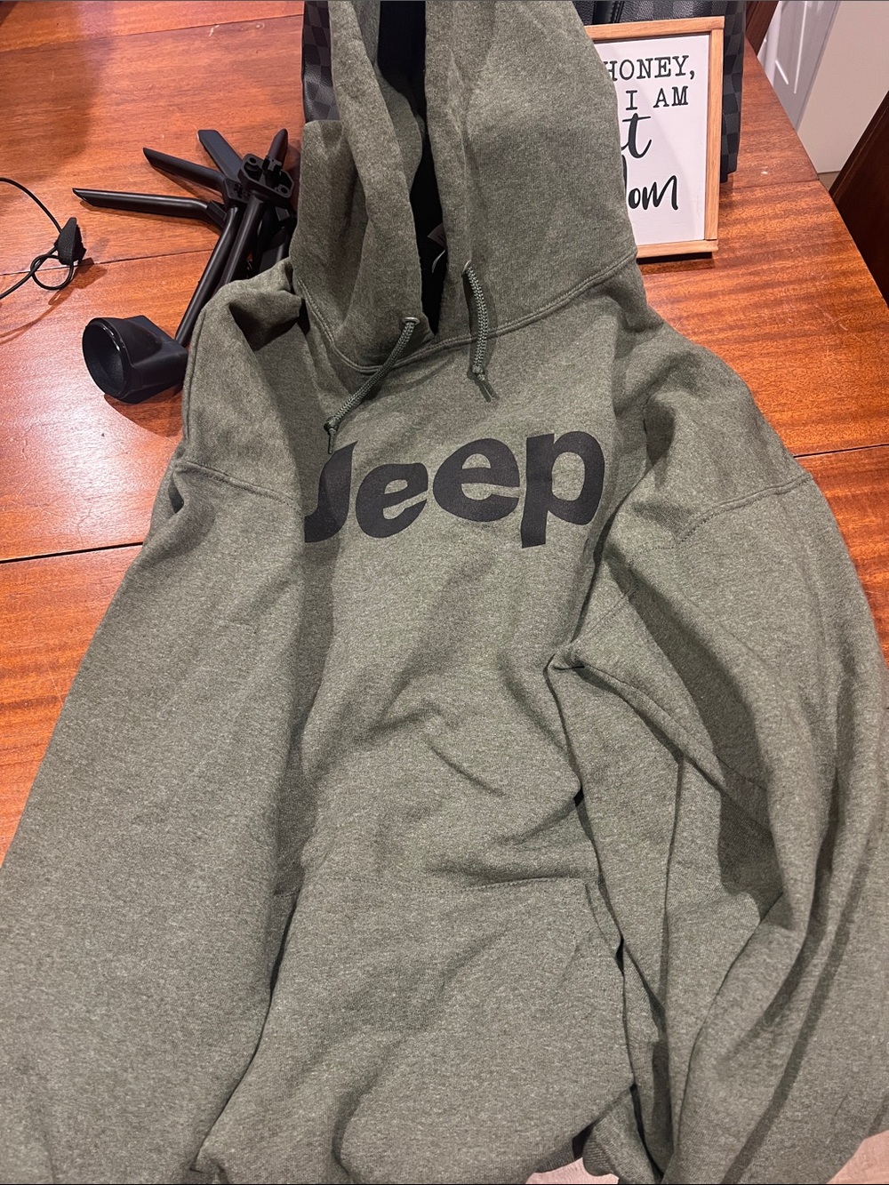 Jeep Olive Green Hoodie with Black Logo